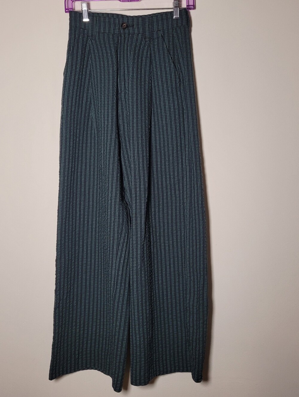 Thrills Artist Women Wide-Leg Pinstripe Pants  Size US4 High Rise Cotton Boho